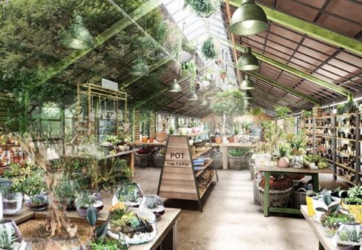 the Farm UNIVERSAL 庭園中心一隅