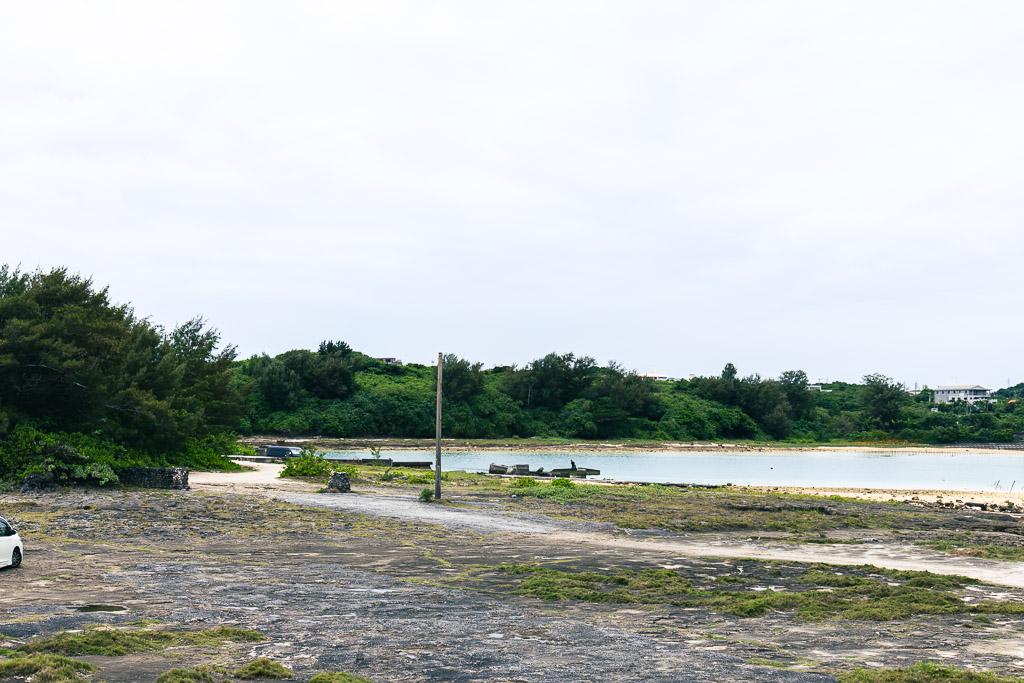 奧武島海邊風景 — 珊瑚礁岩石與草地・海洋全景
