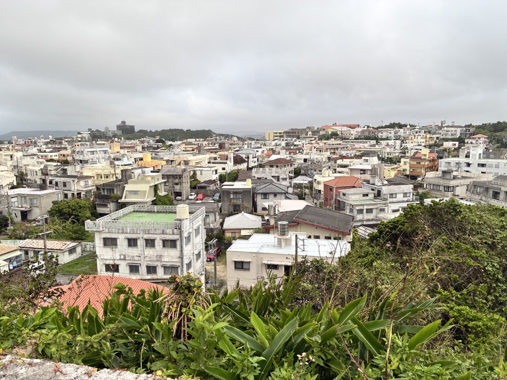 從首里山丘俯瞰的沖繩那霸住宅街景