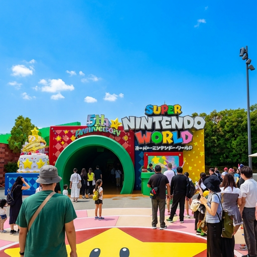超級任天堂世界 5 週年拱門 — USJ 25 週年季園區裝飾