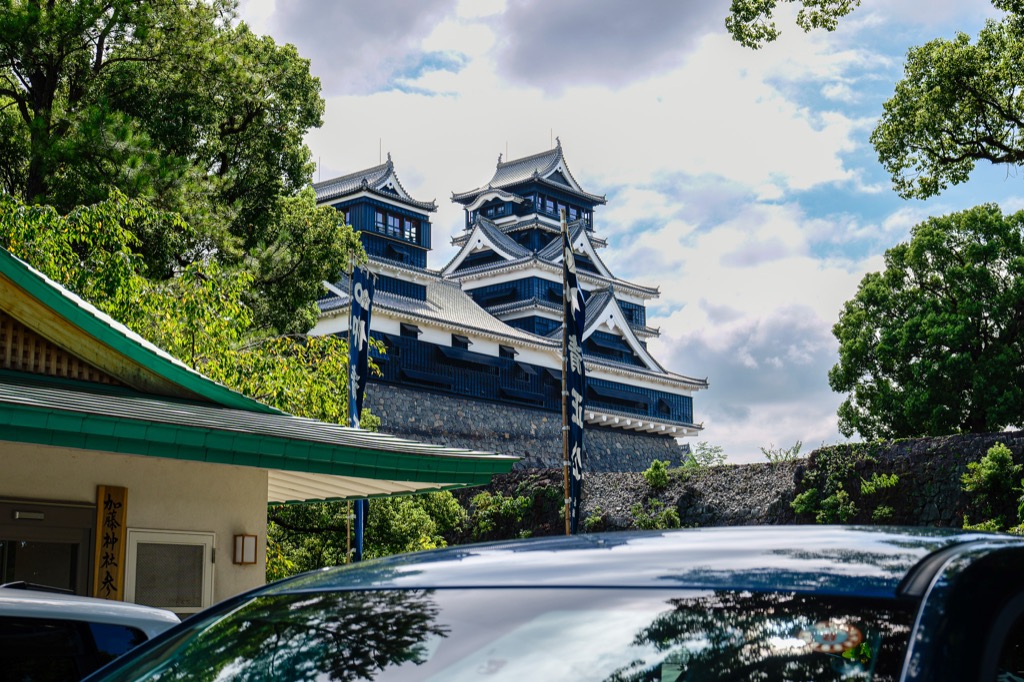從加藤神社境內仰望的大天守