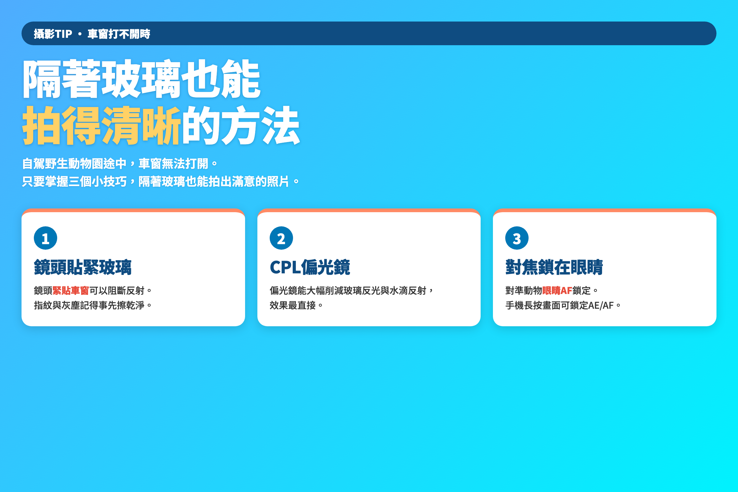 無法開窗時的隔玻璃拍照三原則 — 鏡頭貼緊・CPL偏光鏡・對焦鎖眼睛