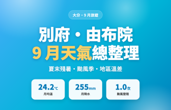 大分 9 月天氣完整整理｜別府・由布院溫泉旅穿搭與颱風攻略