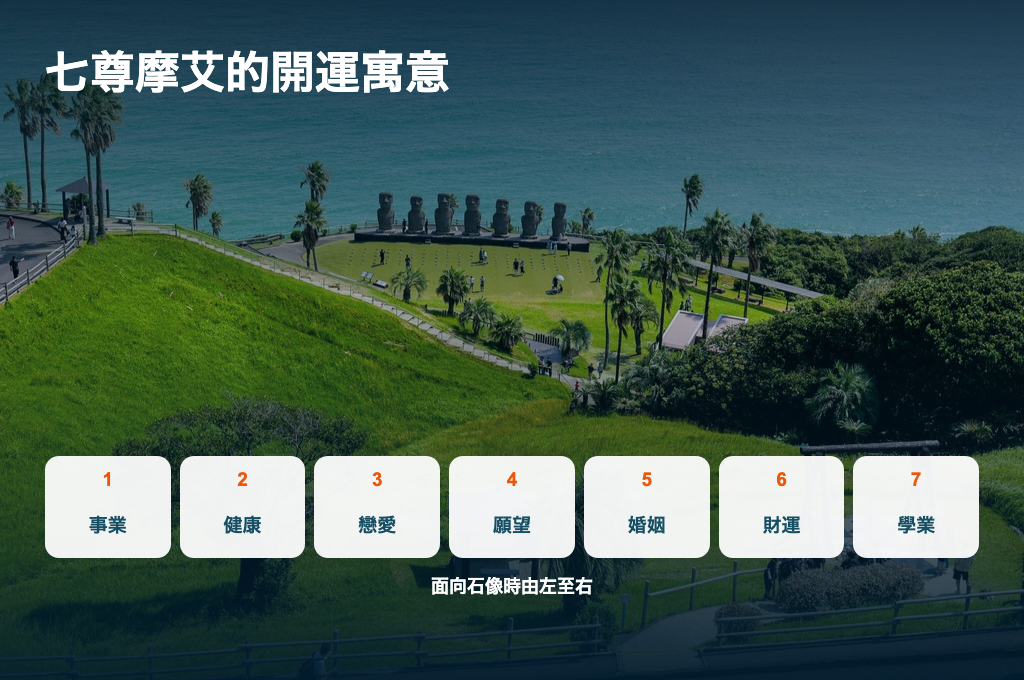 七尊摩艾開運寓意